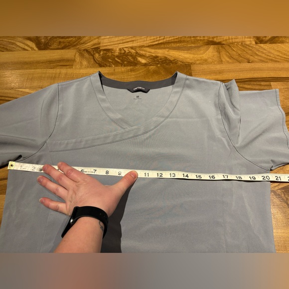 Carhartt Women's Cross Flex Y-Neck Scrub Top Size Medium Grey - Picture 3 of 9